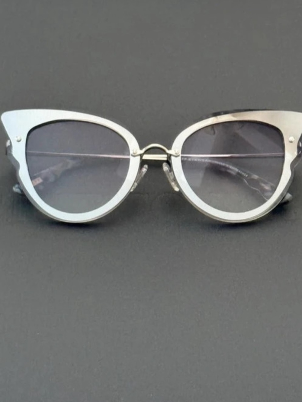 Diff Eyewear Silver Cat-Eye Sunglasses with Smoke Lenses
